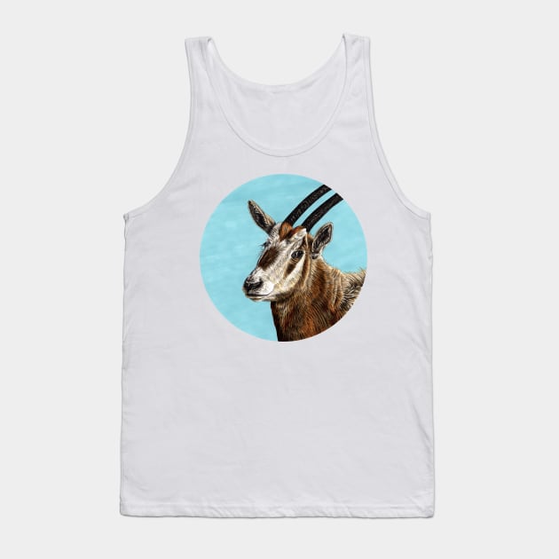 Scimitar-horned oryx illustration Tank Top by lorendowding